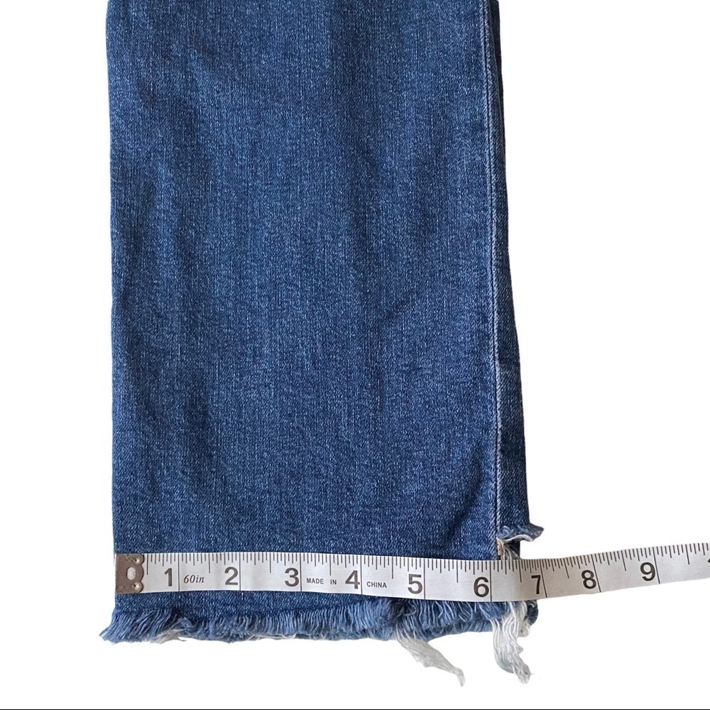 Paige Julia Medium Wash Felice Seamed Distressed Uneven Raw Hem Denim Jean 28x28 - Picture 14 of 14